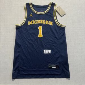 Jordan Michigan  Basket Ball Jersey Men Sz L Blue Brand New